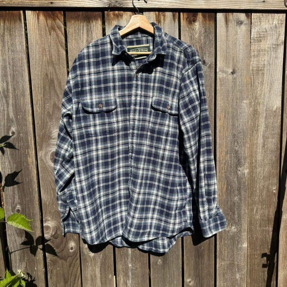 Vintage 1990s Field & Stream Plaid Flannel Button-Up Shirt XL